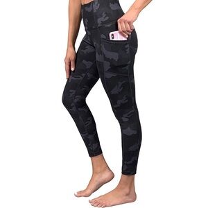 🔥 Yogalicious Lux Black Camo Full Length Leggings 1X Pockets
